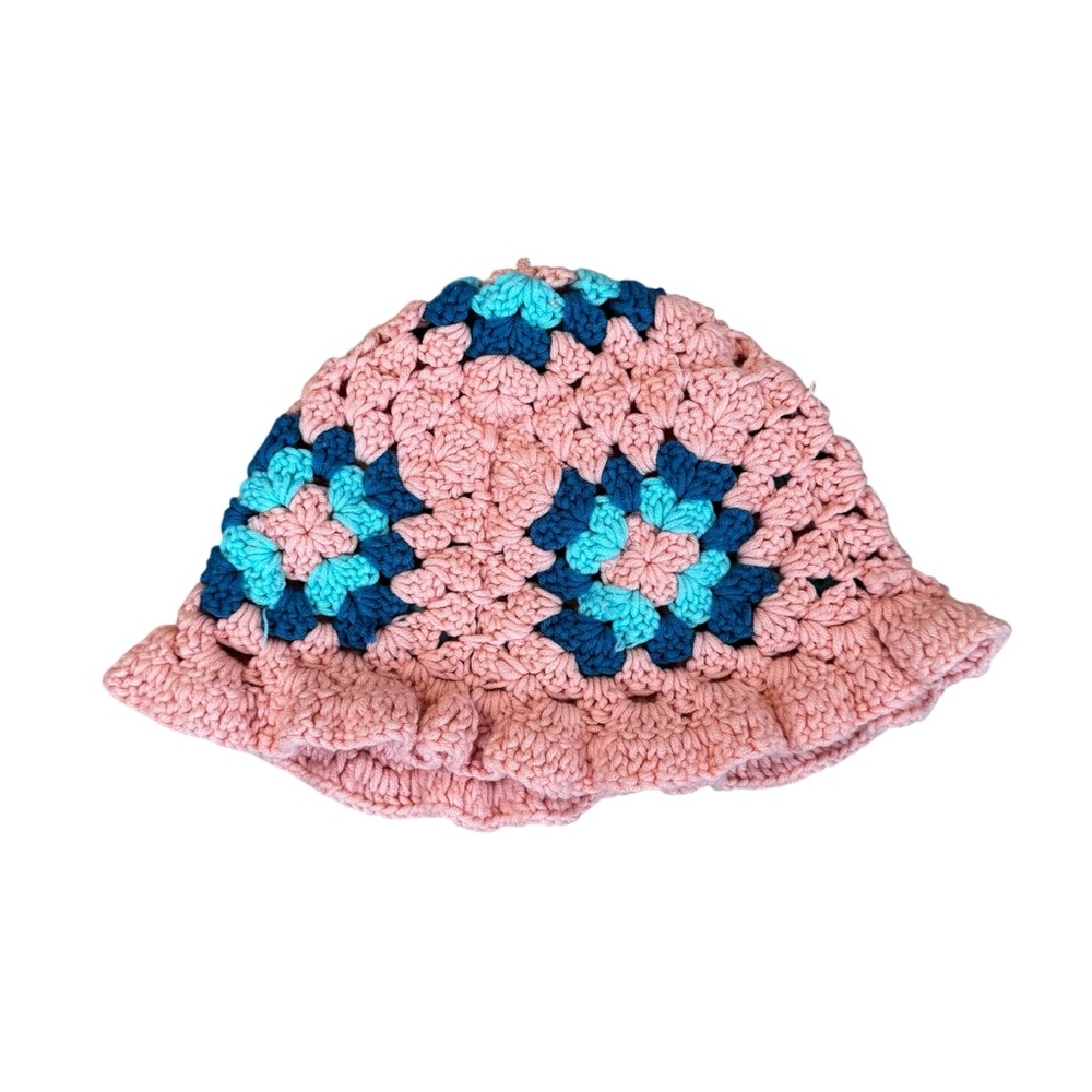 Crochet Granny Square Bucket Hat Handmade